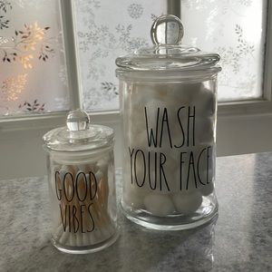 Set of Two (2) bathroom jars